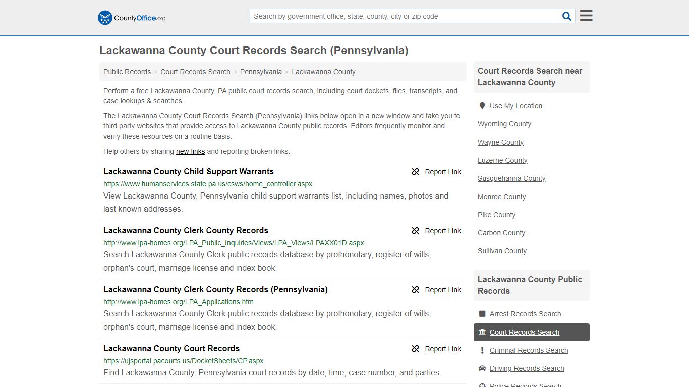 Lackawanna County Court Records Search (Pennsylvania) - County Office